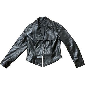 I.N.C. International Concepts Women’s Black Faux Leather Jacket, Medium, Used